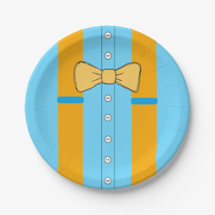 Suspenders en Bow Stropdassen Boy's Birthday Party Papieren Bordje