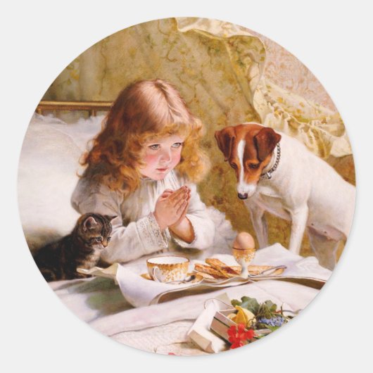 Suspense by Charles Burton Barber Ronde Sticker (Voorkant)