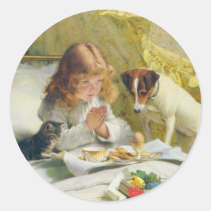 Suspense door Charles Burton Barber Ronde Sticker