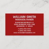 Suspense Writer Business Card Visitekaartje (Achterkant)