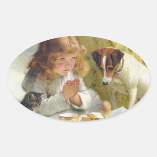 Suspensie door Charles Burton Barber Ovale Sticker (Voorkant)