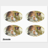 Suspensie door Charles Burton Barber Ovale Sticker (Vel)