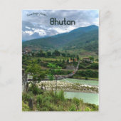 Suspensiebrug in Bhutan Briefkaart (Voorkant)