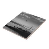 Suspension Bridge in Lisbon Black and White Photo Tegeltje (Zijkant)