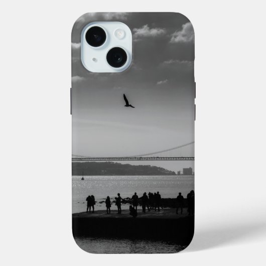 Suspension Bridge in Lissabon Black and White Phot Case-Mate iPhone Case (Achterkant)
