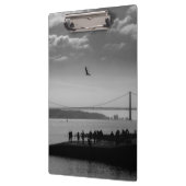 Suspension Bridge in Lissabon Black and White Phot Klembord (Links)