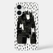 Suspicious Cat Patterns Funny Black Cat Art Design Case-Mate iPhone Case (Achterkant)