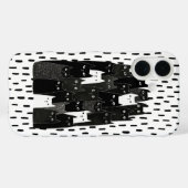Suspicious Cat Patterns Funny Black Cat Art Design Case-Mate iPhone Case (Achterkant (horizontaal))