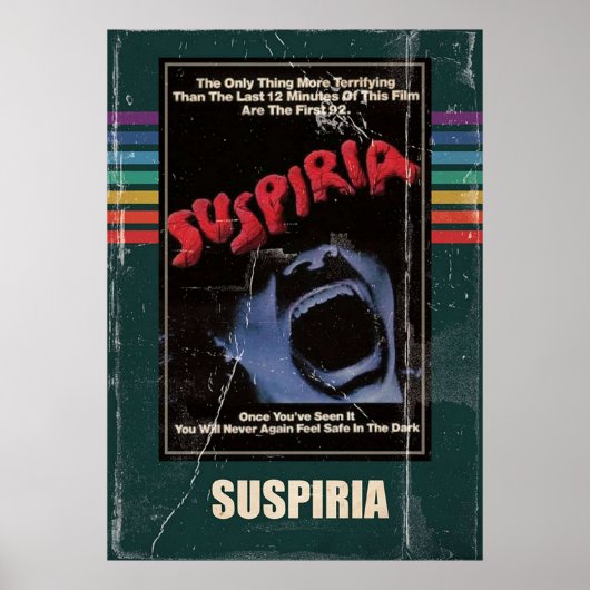 Suspiria 1977 Horror Movie VHS Style Poster (Voorkant)