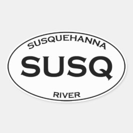 SUSQ - Susquehanna rivier Ovale Sticker
