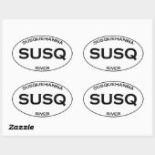 SUSQ - Susquehanna rivier Ovale Sticker (Vel)