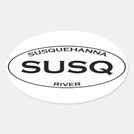 SUSQ - Susquehanna rivier Ovale Sticker