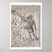 Susquehannock krijger, detail uit Map of Virginia Poster (Voorkant)