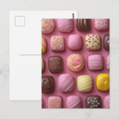 Süße bunte Pralinen Valentinstag Briefkaart (Voorkant / Achterkant)
