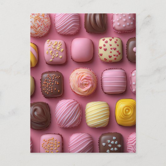 Süße bunte Pralinen Valentinstag Briefkaart (Voorkant)