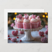 Süße Cupcakes mit Herzen Valentinstag Briefkaart (Voorkant / Achterkant)