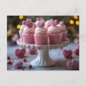 Süße Cupcakes mit Herzen Valentinstag Briefkaart (Voorkant)