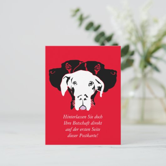 Süße Dogge in weiß Briefkaart (Staand voorkant)