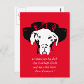 Süße Dogge in weiß Briefkaart (Voorkant / Achterkant)