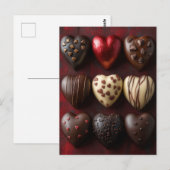 süße Herzen aus Schokolade Valentinstag Briefkaart (Voorkant / Achterkant)
