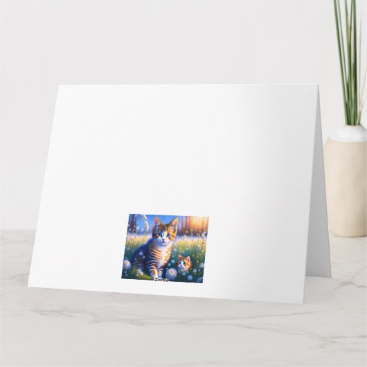 Süße Katzenkinder die auf einer Wiese sitzen Kaart (Achterkant)