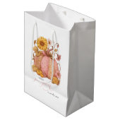 Süße kleine patch pompoen bloemen zijn op komst medium cadeauzakje (Voorkant Gekanteld)