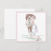 Süsse Pferd und Hase Osterkarte mit Couvert Feestdagenkaart (Voorkant / Achterkant)