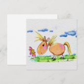 Süsse Pferdekarte, Pferde Aquarell Illustration Feestdagenkaart (Voorkant / Achterkant)