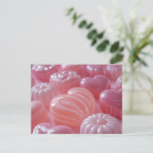 Süße pinke Bonbons Valentinstag Briefkaart (Staand voorkant)