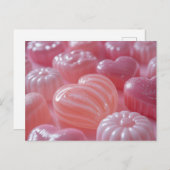 Süße pinke Bonbons Valentinstag Briefkaart (Voorkant / Achterkant)