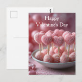 süße pinke Herzen Cake Pops Valentinstag Briefkaart (Voorkant / Achterkant)