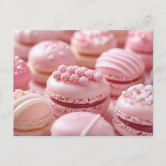 Süße pinke Macarones Valentinstag Briefkaart (Voorkant)