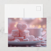 süße rosa Herz Kekse Valentinstag Briefkaart (Voorkant / Achterkant)
