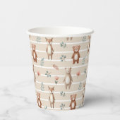 Süße Waldtiere- Aquarell- Muster- beige Papieren Bekers (Achterkant)