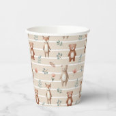 Süße Waldtiere- Aquarell- Muster- beige Papieren Bekers (Links)