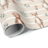 Süße Waldtiere- Reh und Bär- Aquarell Cadeaupapier (Rol Hoek)