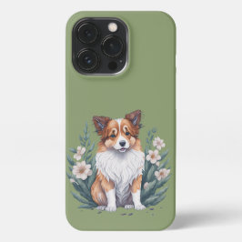 Süßer Collie umringt von Blumen -  iPhone 13 Pro Hoesje