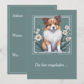 Süßer Collie umringt von Blumen -  Kaart (Voorkant / Achterkant)