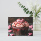 Süßer Cupcake mit Herzen Valentinstag Briefkaart (Staand voorkant)