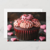 Süßer Cupcake mit Herzen Valentinstag Briefkaart (Voorkant / Achterkant)