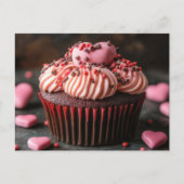 Süßer Cupcake mit Herzen Valentinstag Briefkaart (Voorkant)