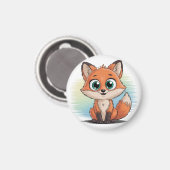 Süßer Fuchs Cartoon | Niedliche Tier Illustration Magneet (Voorkant / Achterkant)