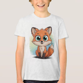 Süßer Fuchs Cartoon | Niedliche Tier Illustration  Tri-Blend Shirt