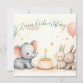 Süßer Geburtstagsgruß mit Tierfreunden (Voorkant)