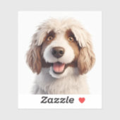 Süßer Hund struppiges Fell Sticker (Vel)