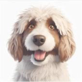 Süßer Hund struppiges Fell Sticker (Voorkant)