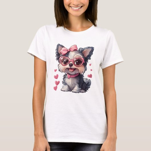 Süßer Hund Valentinstag T-shirt (Voorkant)