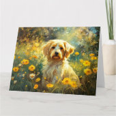 Süßer kleiner Hund auf der Wiese Kaart (Voorkant)