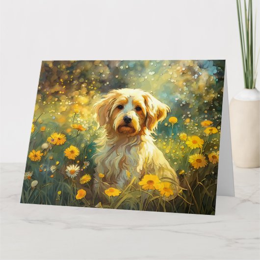 Süßer kleiner Hund auf der Wiese Kaart (Voorkant)