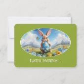 Süßer Osterhase in Landschaft -  Kaart (Voorkant)